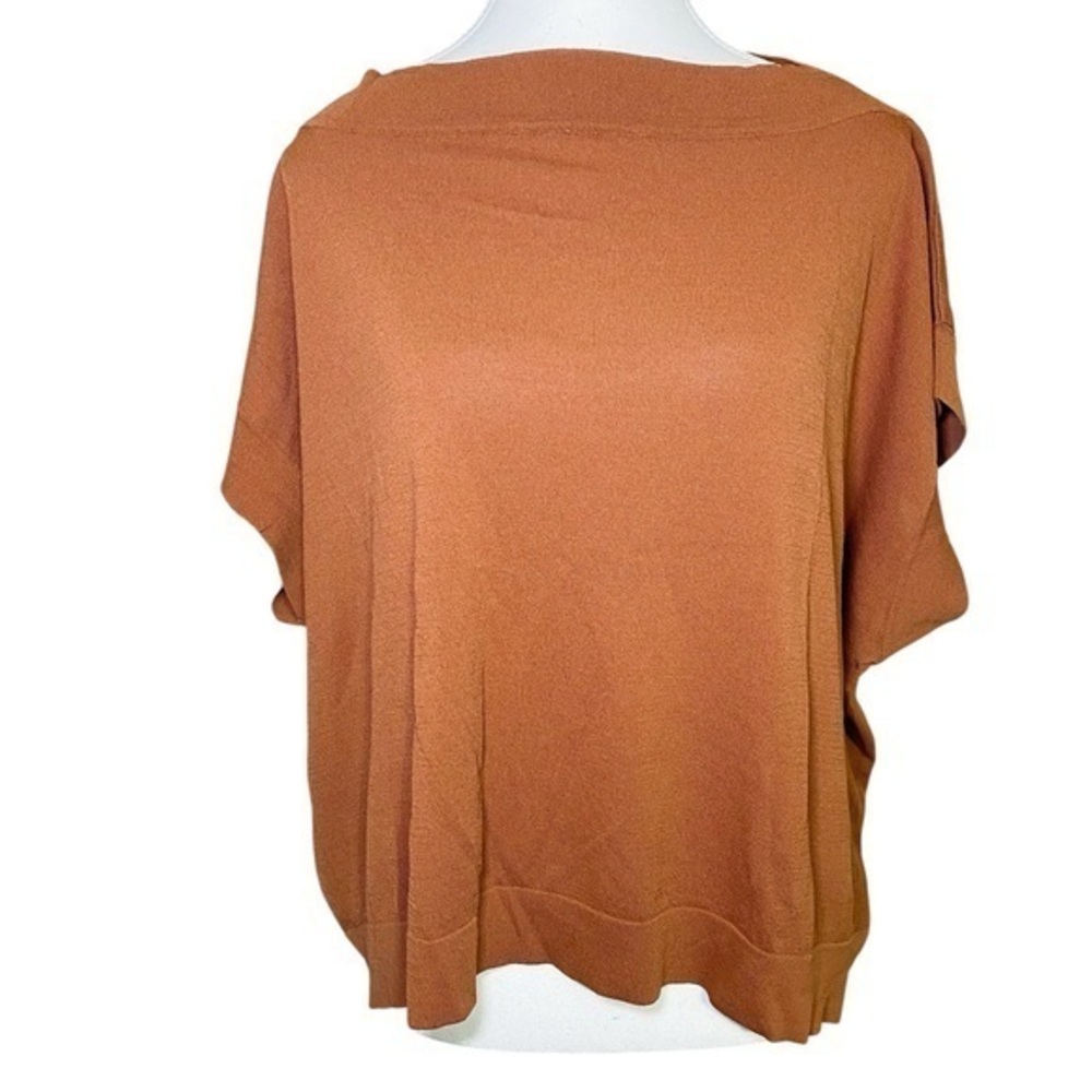 Entro Rust Orange Loose Fit Short Sleeve Top